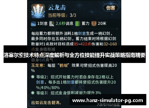 洛塞尔索技术特点深度解析与全方位技能提升实战策略指南精要 洛塞尔索技术特点深度解析与全方位技能提升实战策略指南精要